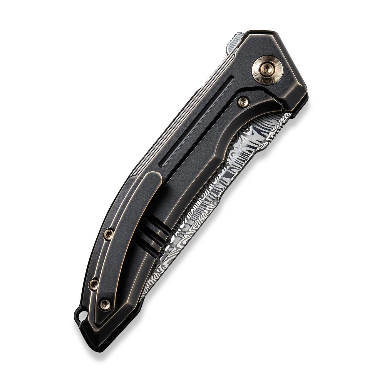 WEKNIFE Quixotic Flipper Knife Titanium Handle (3.45" Damasteel Blade) WE21016-DS1 - Image 6