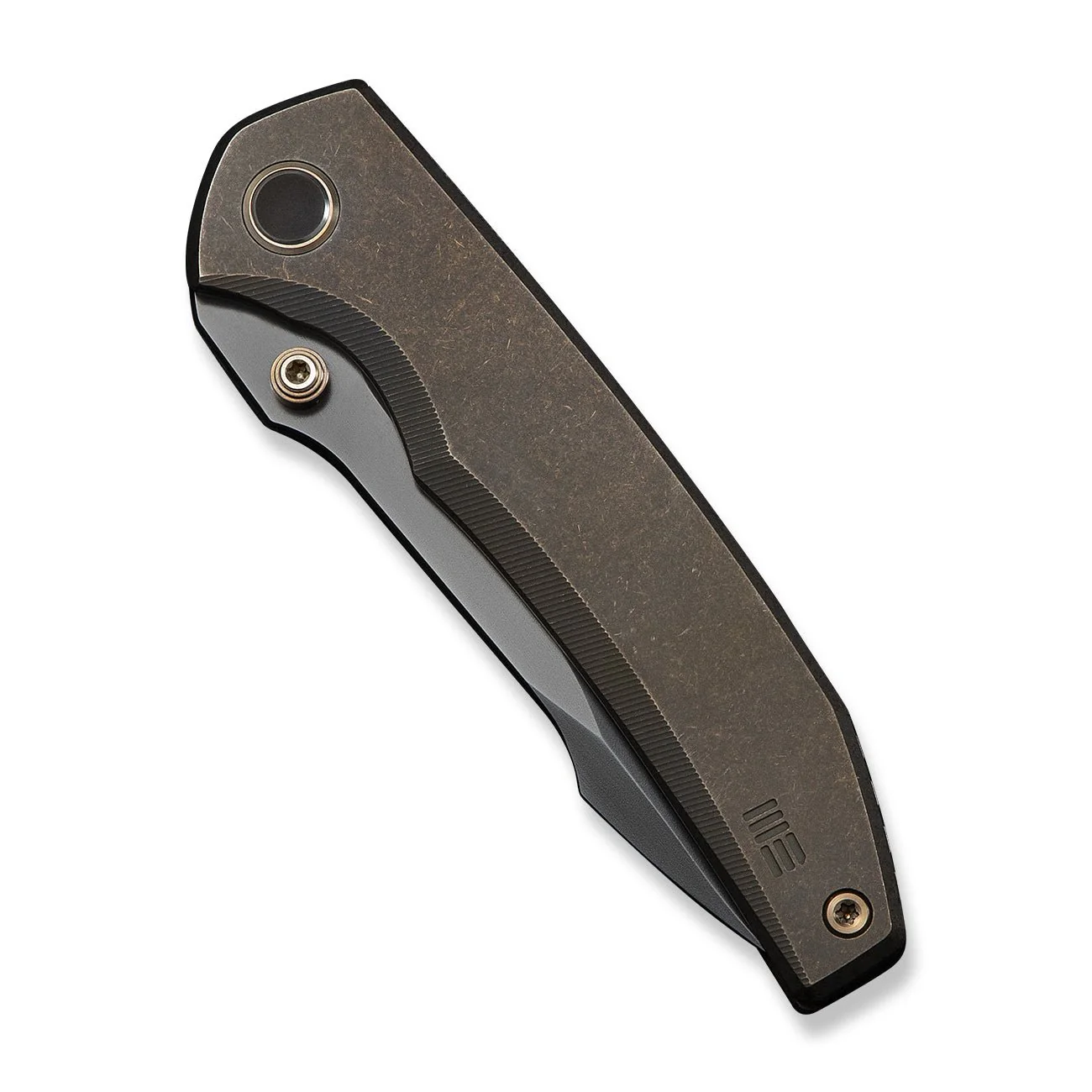 WEKNIFE Ryson Thumb Stud Knife Bronze Titanium Handle (3.33" Polished Gray Bohler M390 Blade) WE24086-3 - Image 6