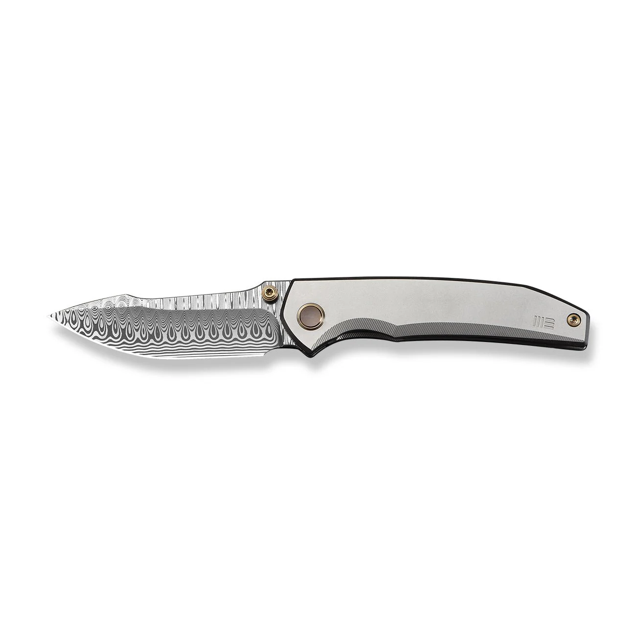 WEKNIFE Ryson Thumb Stud Knife Gray Titanium Handle (3.33" Hugin Damasteel Blade) WE24086-DS1 - Image 4
