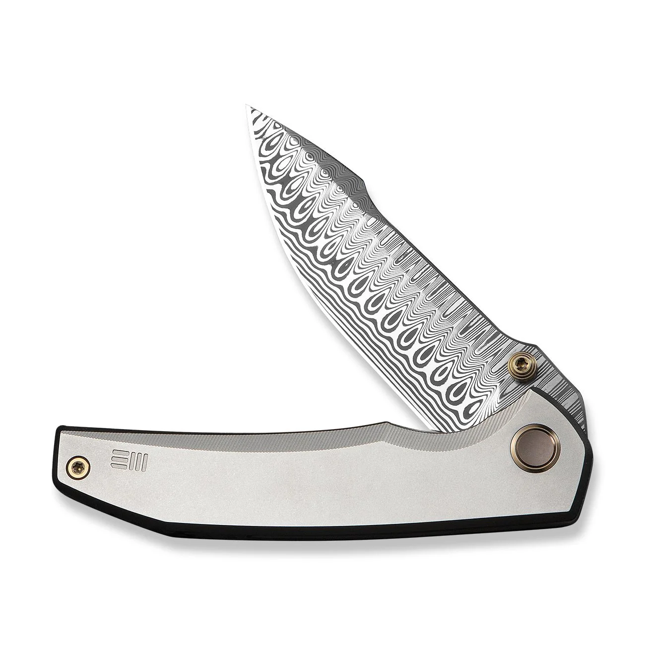 WEKNIFE Ryson Thumb Stud Knife Gray Titanium Handle (3.33" Hugin Damasteel Blade) WE24086-DS1 - Image 5