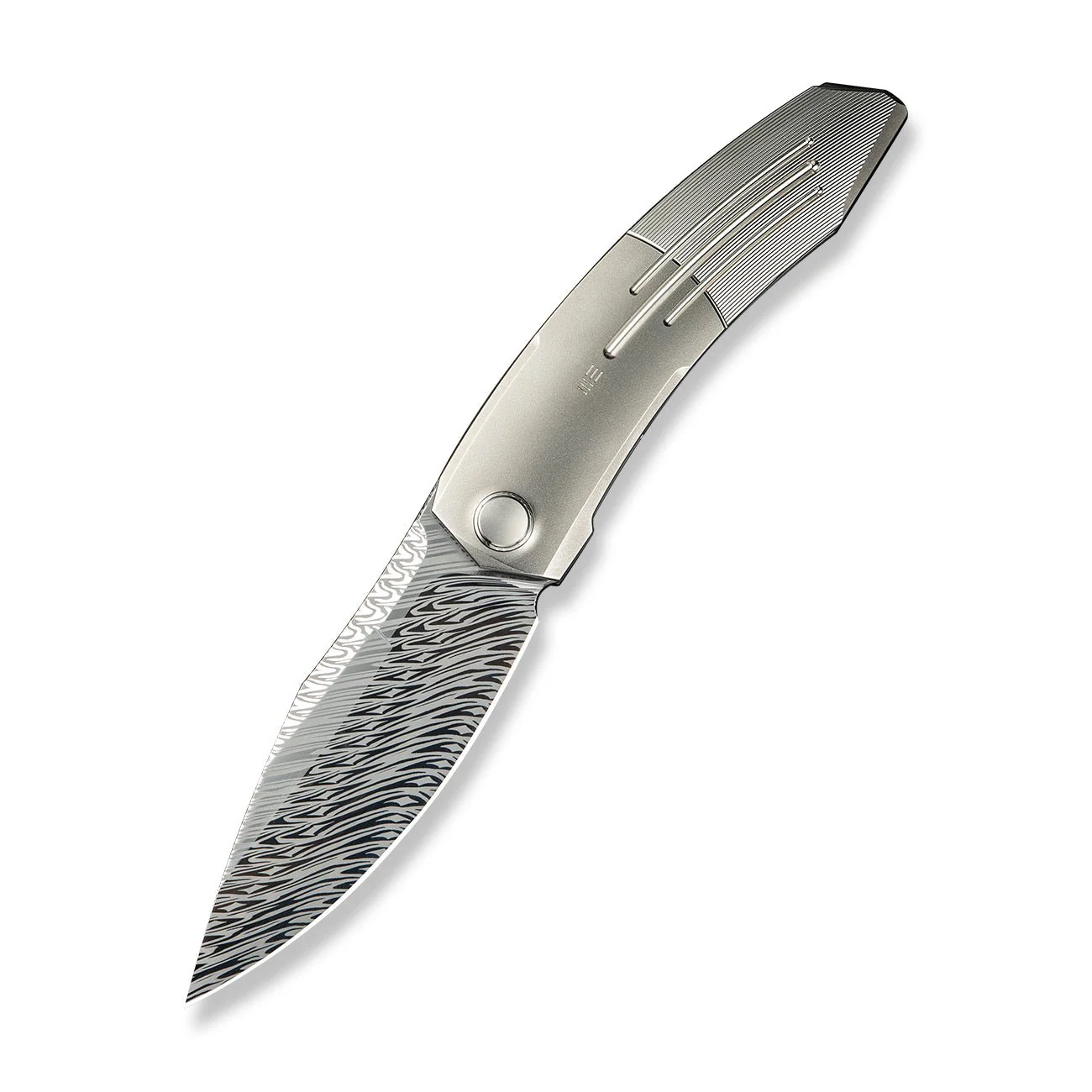 WEKNIFE Sine Wave Flipper Knife Titanium Handle (3.98" Damasteel Blade) WE23069B-DS1 - Image 3