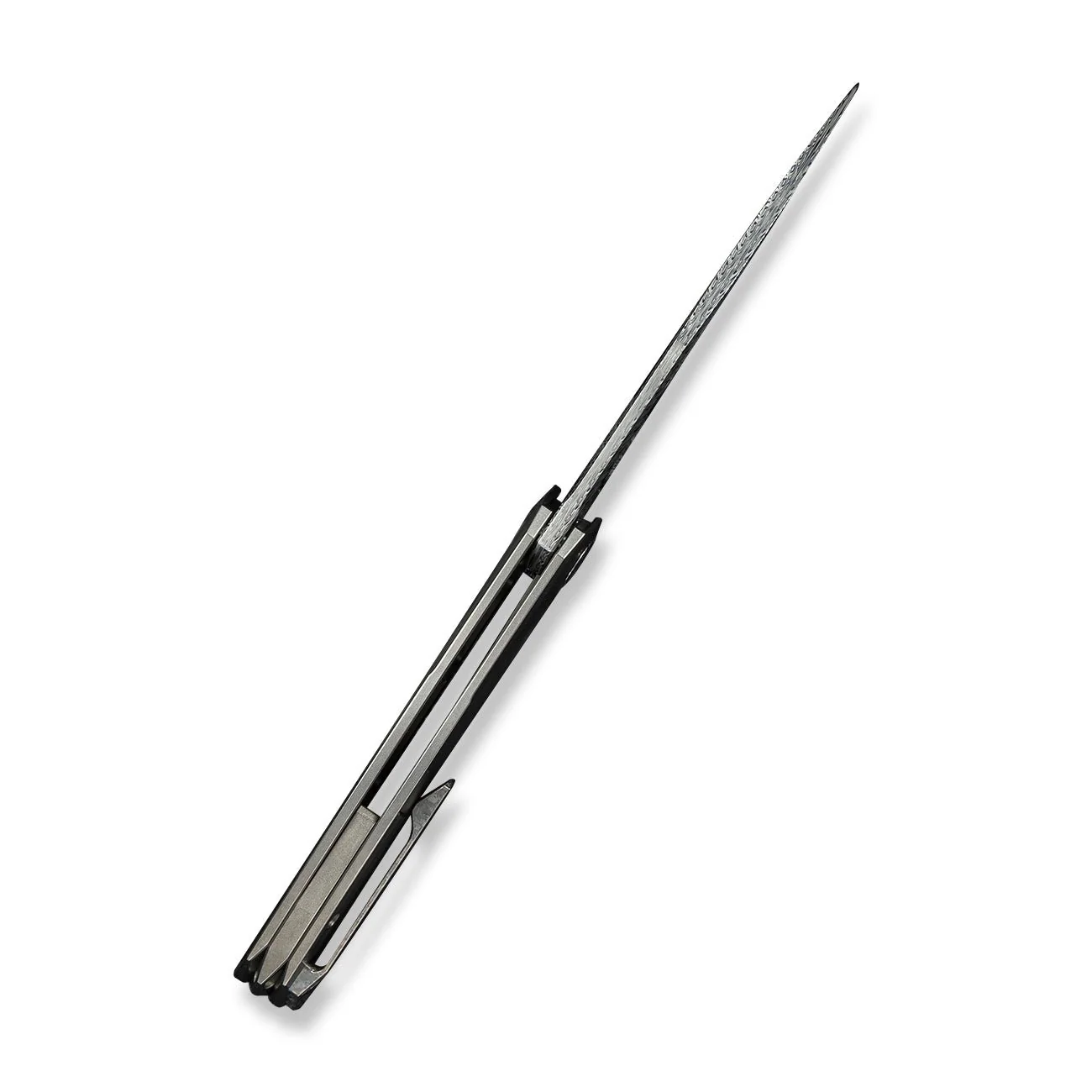 WEKNIFE Sine Wave Flipper Knife Titanium Handle (3.98" Damasteel Blade) WE23069B-DS1 - Image 9