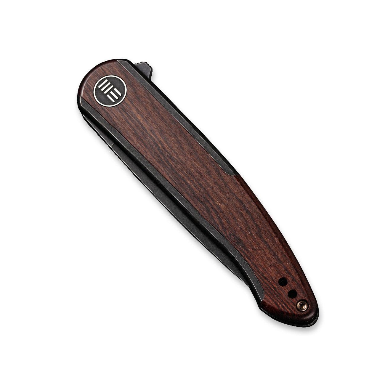 WEKNIFE Smooth Sentinel Flipper Knife Titanium & Wood Handle (2.97" CPM 20CV Blade) WE20043-3 - Image 5
