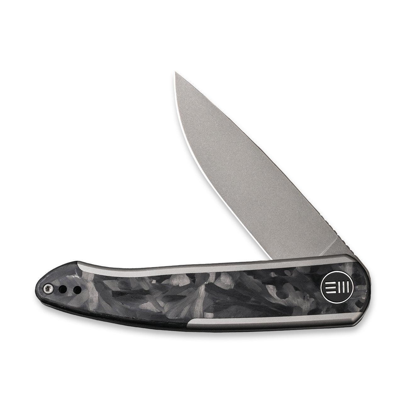 WEKNIFE Smooth Sentinel Flipper Knife Titanium & Carbon Fiber Handle (2.97" CPM 20CV Blade) WE20043-1 - Image 4