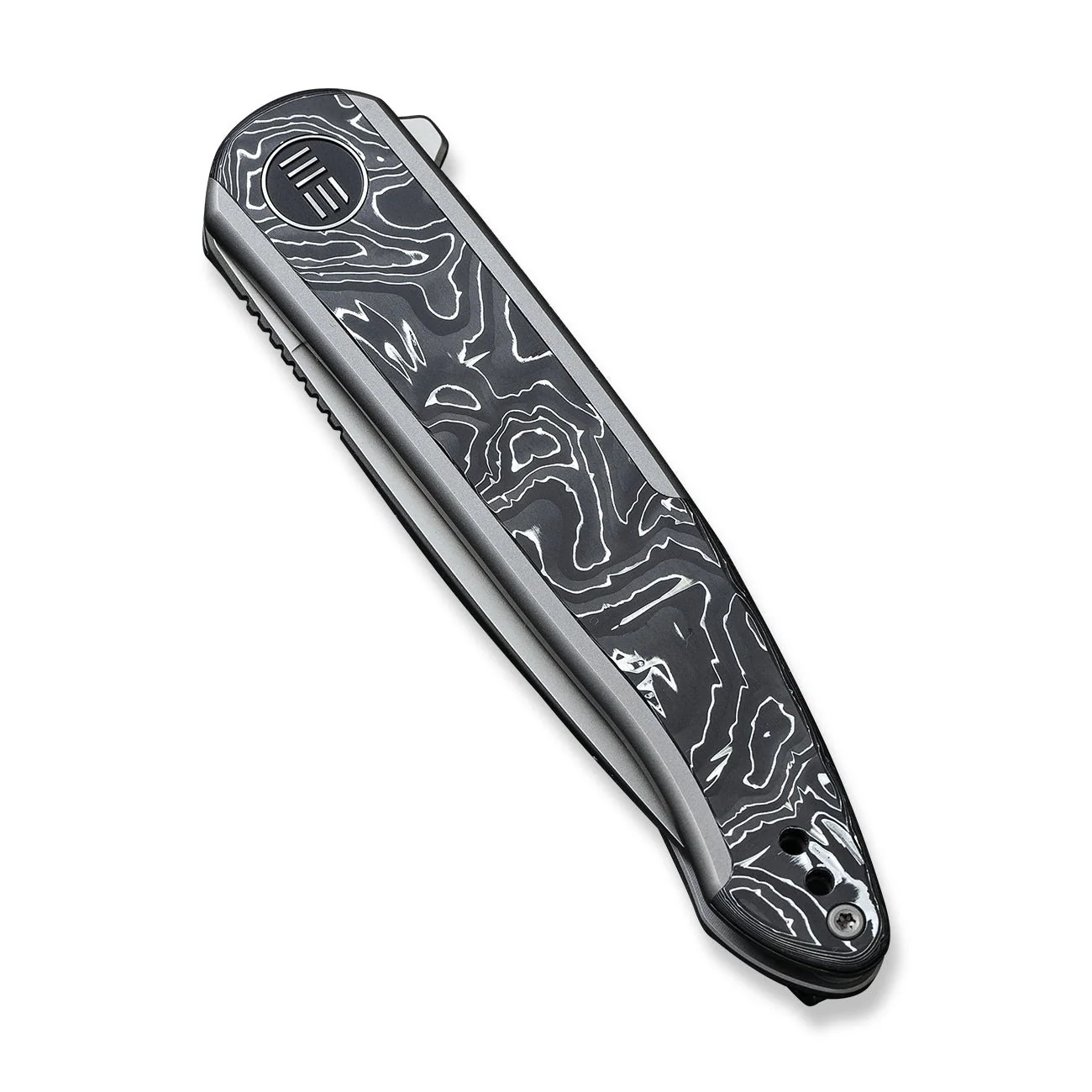 WEKNIFE Smooth Sentinel Flipper Knife Titanium & Carbon Fiber Handle (2.97" CPM 20CV Blade) WE20043-5 - Image 6