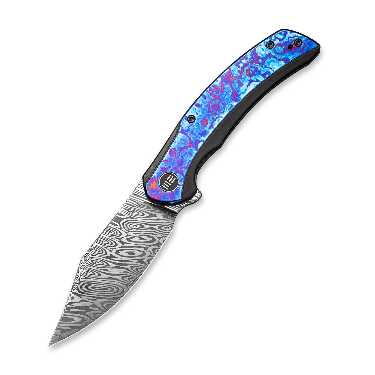 WEKNIFE Snick Flipper Knife Titanium & Timascus Handle (3.47" Damasteel Blade) WE19022F-DS1 - Image 4