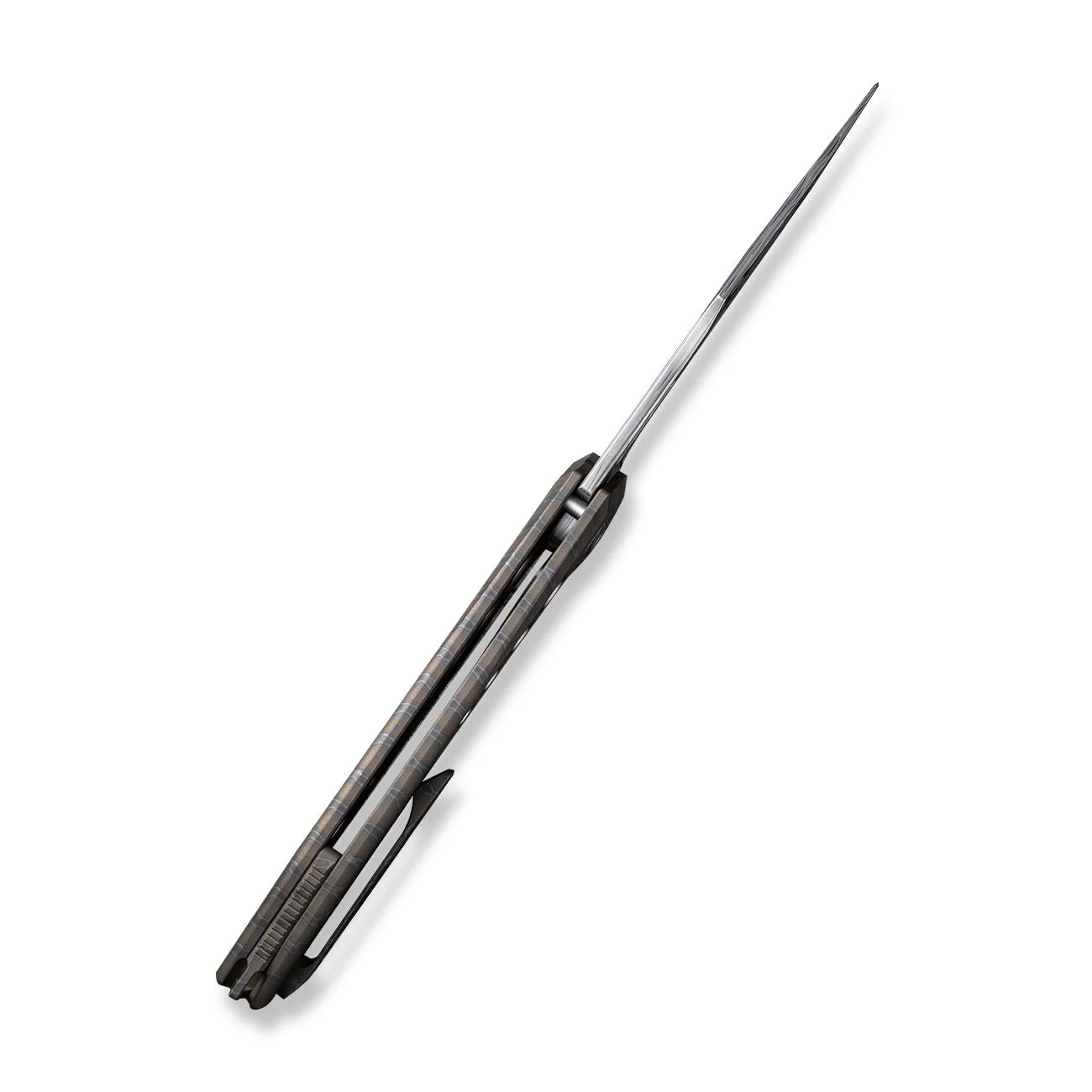WEKNIFE Swiftfin Flipper & Thumb Hole Knife Titanium Handle (3.8" Damasteel Blade) WE23051-DS1 - Image 9
