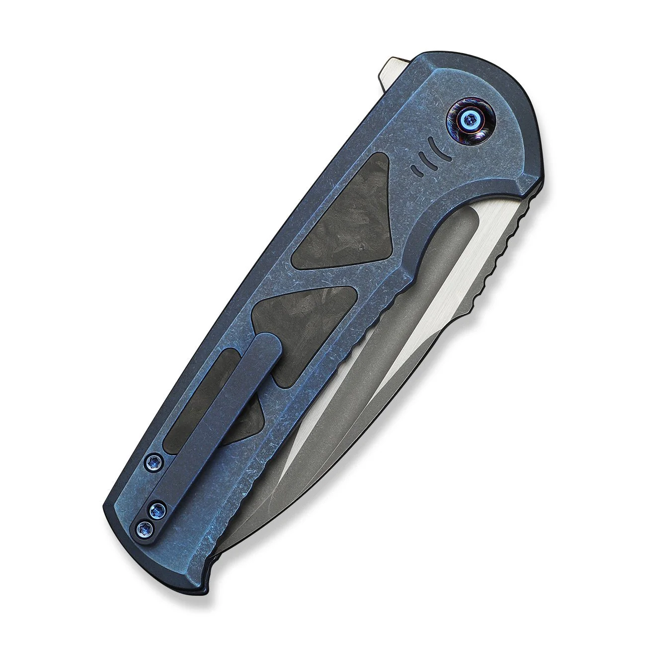 WEKNIFE Sylox Flipper & Button Lock Knife Titanium & Carbon Fiber Handle (3.8" M390 Blade) WE24027-2 - Image 7
