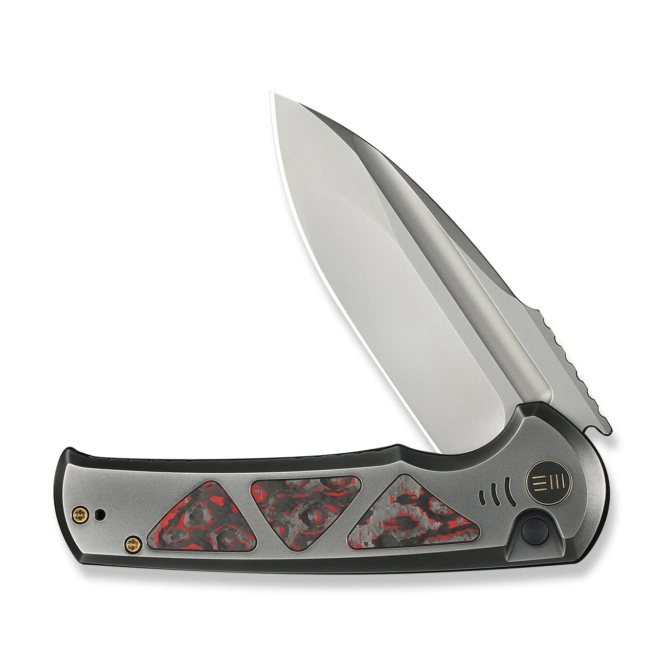 WEKNIFE Sylox Flipper & Button Lock Knife Titanium & FatCarbon Fiber Handle (3.8" M390 Blade) WE24027-3 - Image 5