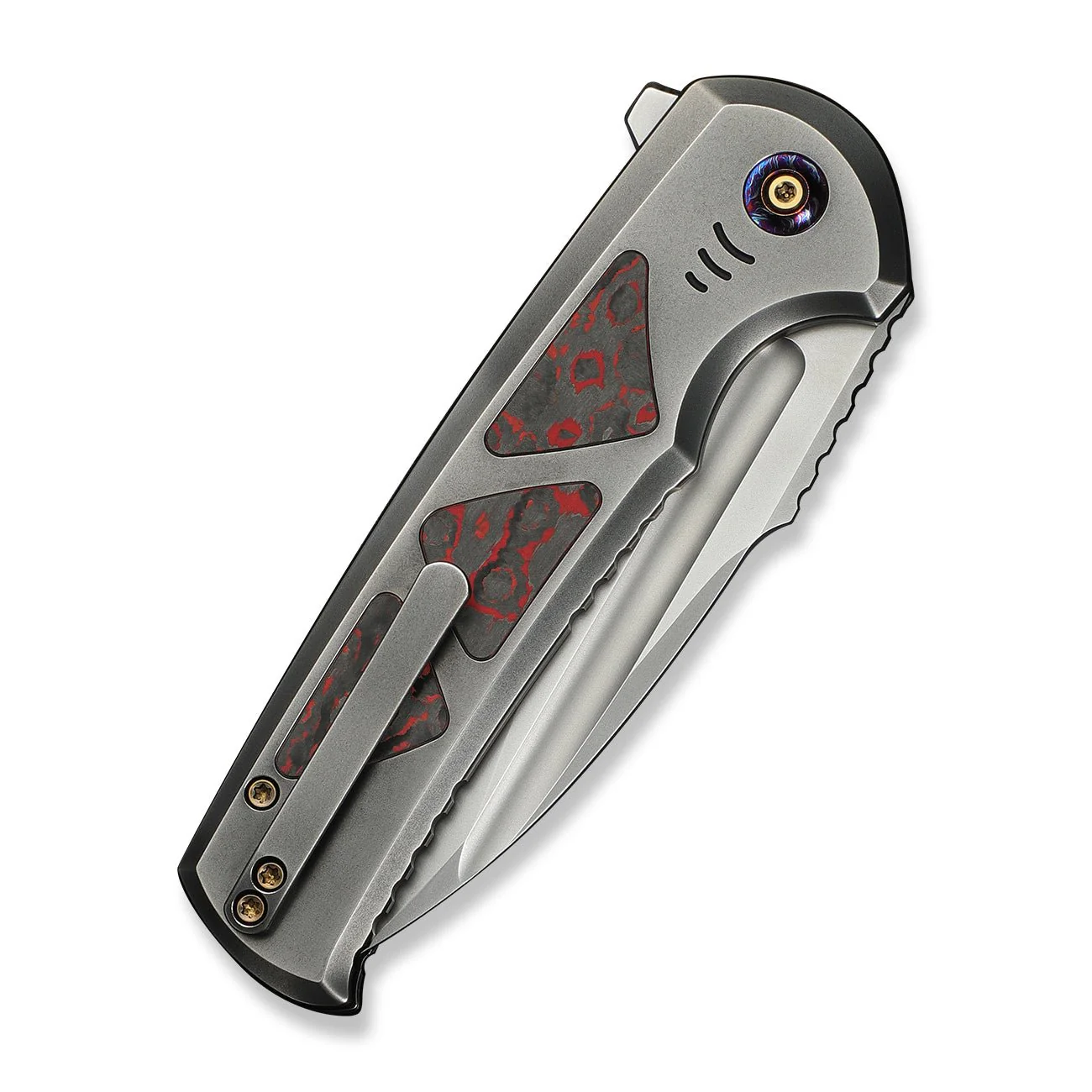 WEKNIFE Sylox Flipper & Button Lock Knife Titanium & FatCarbon Fiber Handle (3.8" M390 Blade) WE24027-3 - Image 7