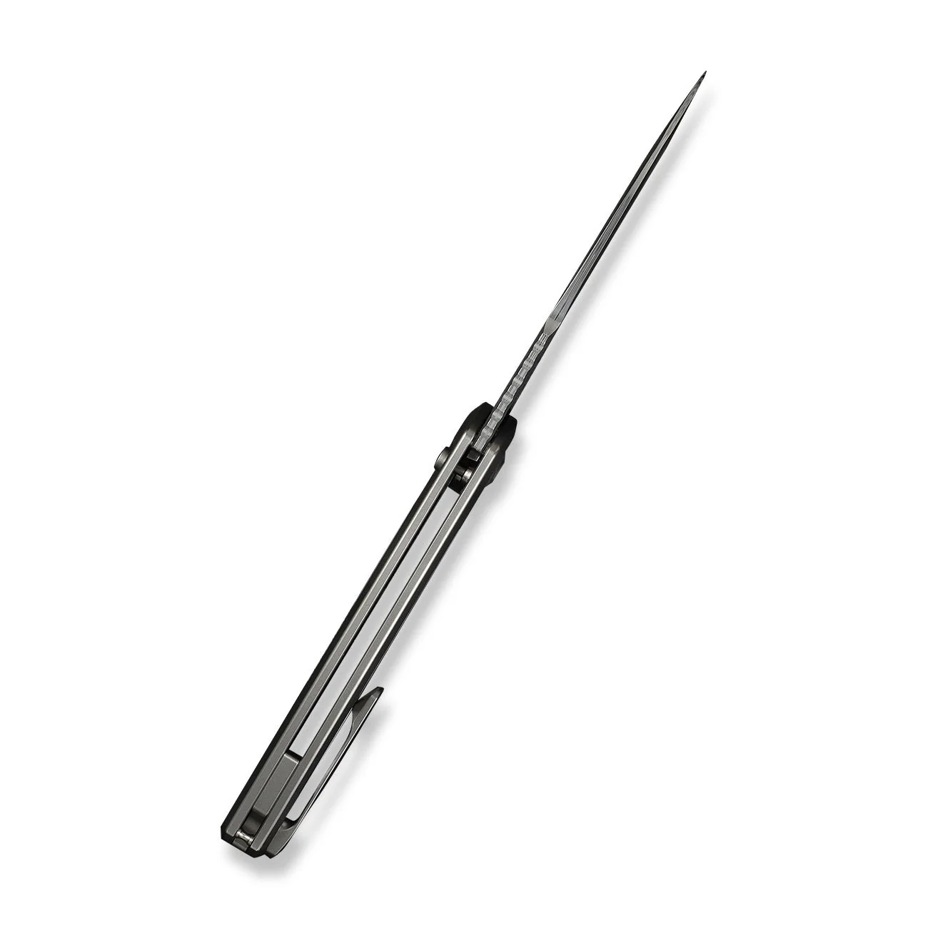 WEKNIFE Sylox Flipper & Button Lock Knife Titanium & Mother of Pearl Handle (3.8" Damasteel Blade) WE24027-DS1 - Image 9