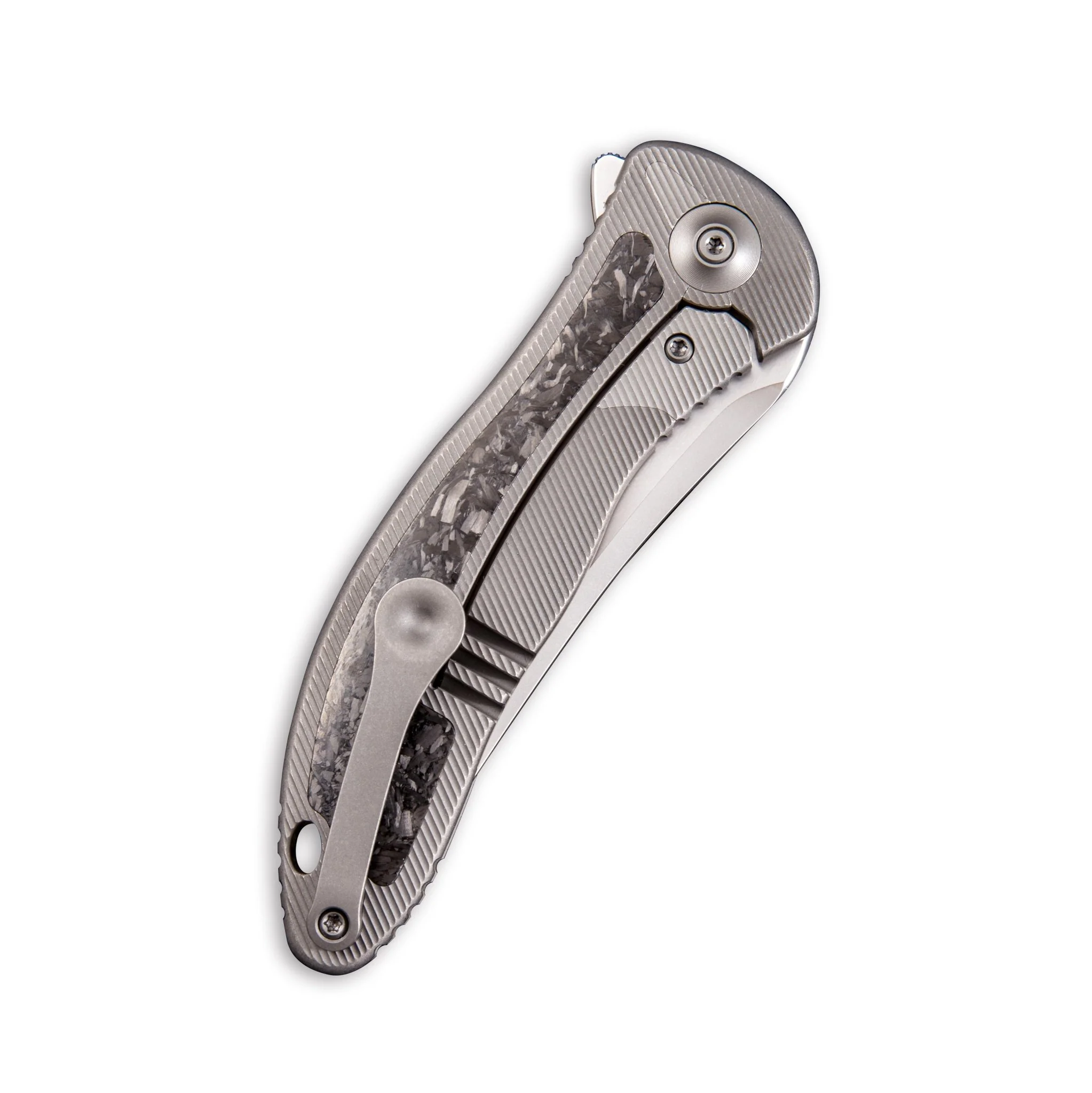 WEKNIFE Synergy2 Flipper Knife Titanium & Carbon Fiber Handle (3.49" M390 Blade) 912CF-B - Image 3
