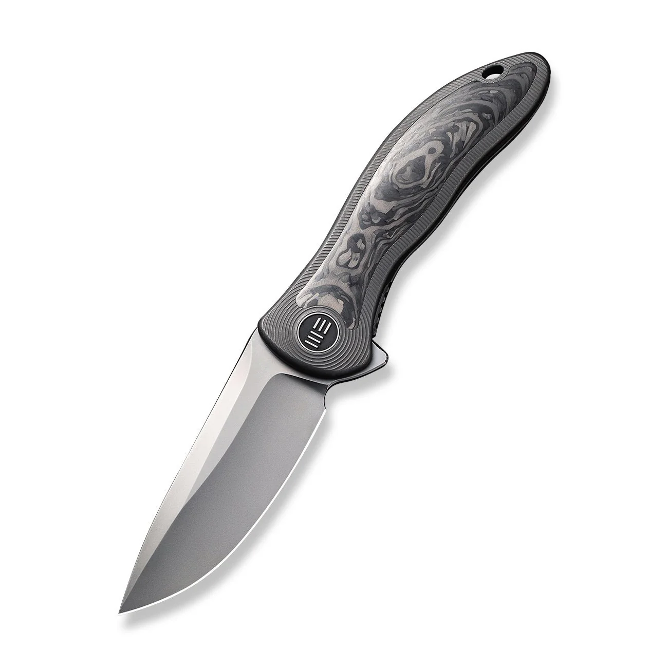 WEKNIFE Synergy2v2 Flipper Knife Titanium & Carbon Fiber Handle (3.49" CPM 20CV Blade) WE18046CF-1 - Image 3