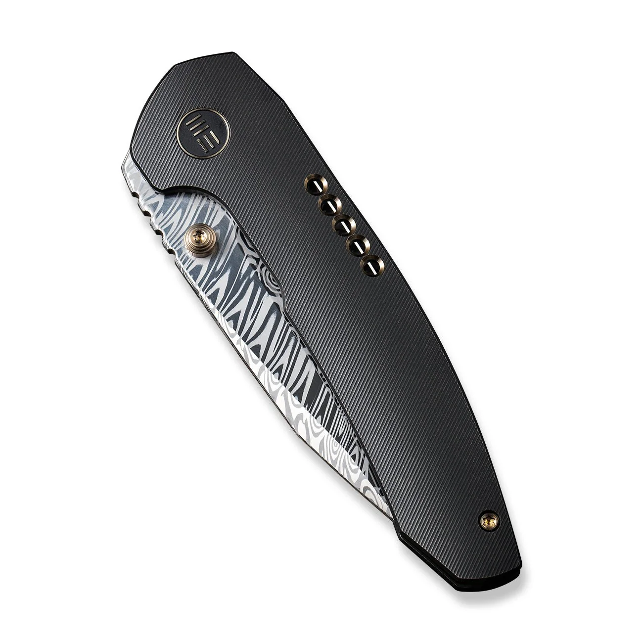 WEKNIFE Trogon Thumb Stud Knife Titanium Handle (3.2" Damasteel Blade) WE22002B-DS1 - Image 6