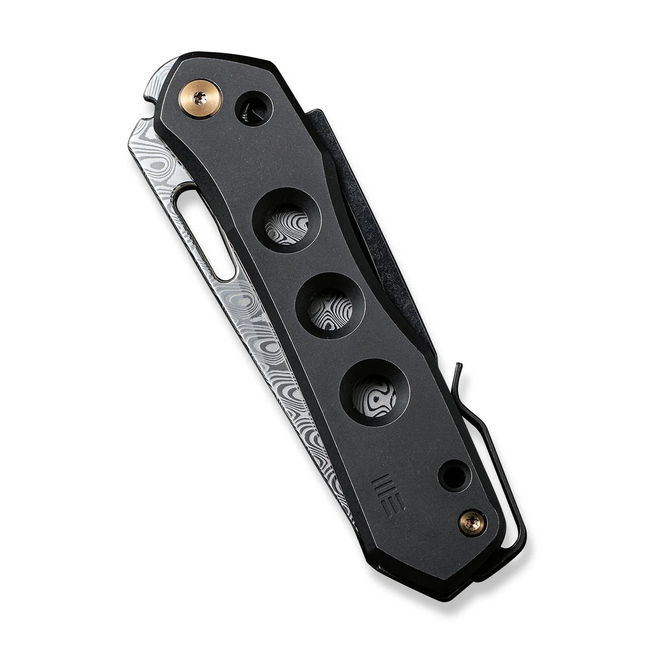 WEKNIFE Vision R Manual Thumb & Thumb Hole & Superlock Knife Titanium Handle (3.54" Damasteel Blade) WE21031-DS1 - Image 7