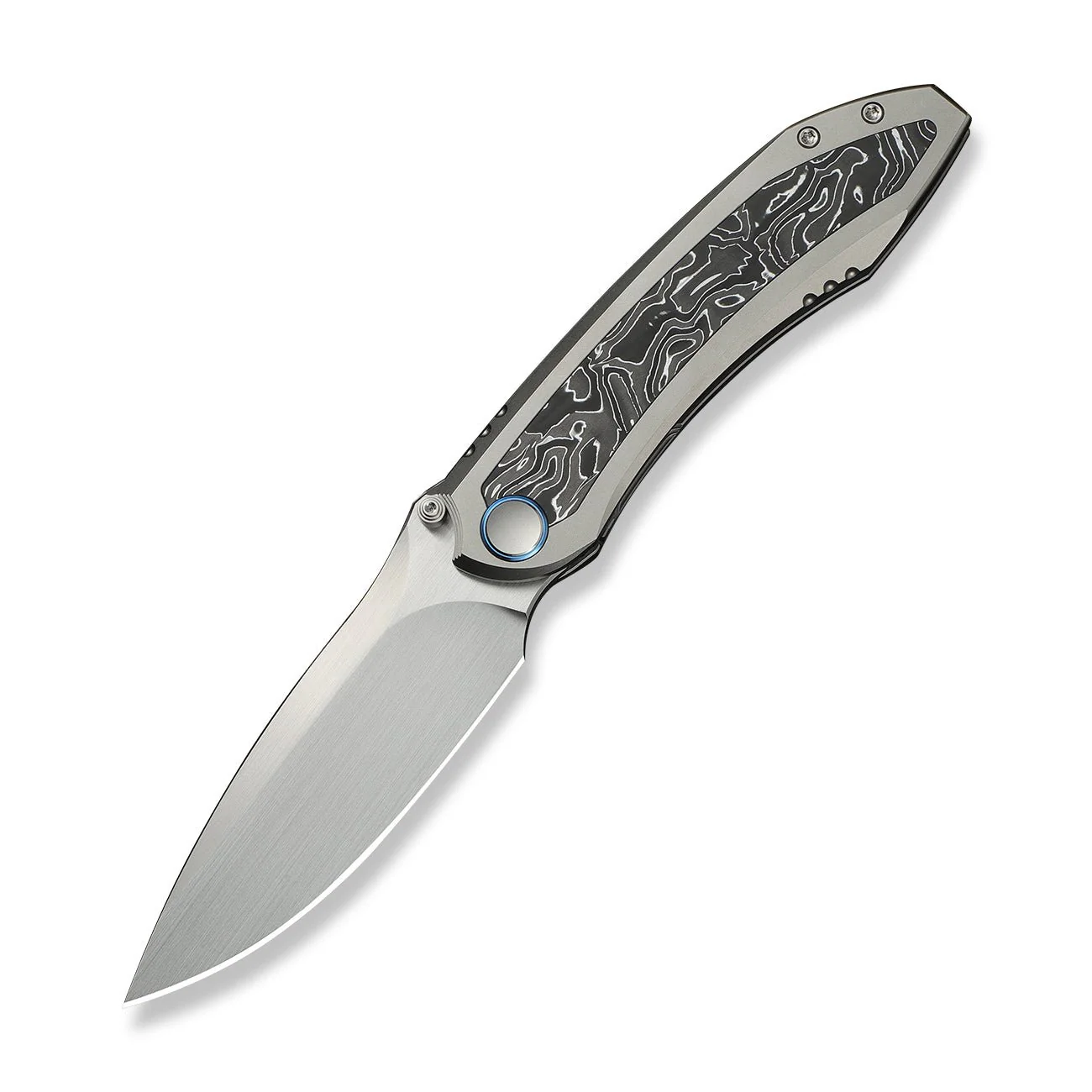 WEKNIFE Winsome Thumb Stud & Front Flipper Knife Titanium & Carbon Fiber Handle (3.74" M390 Blade) WE23092-2 - Image 3