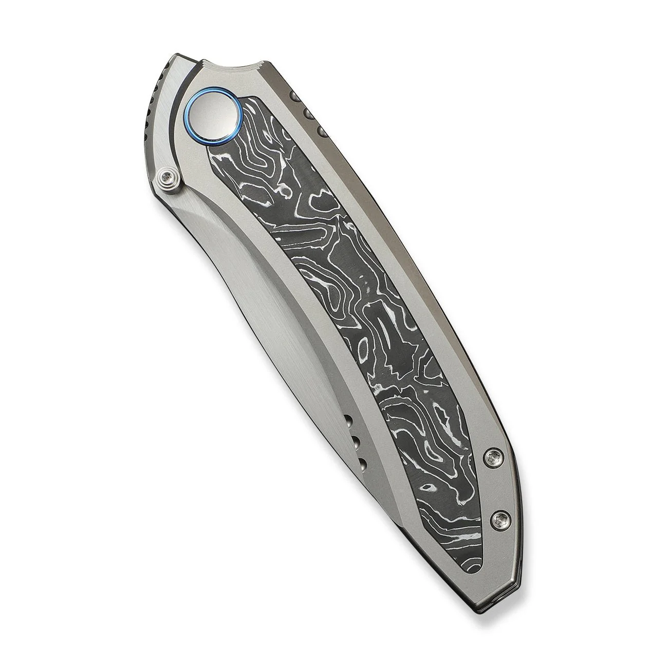 WEKNIFE Winsome Thumb Stud & Front Flipper Knife Titanium & Carbon Fiber Handle (3.74" M390 Blade) WE23092-2 - Image 6