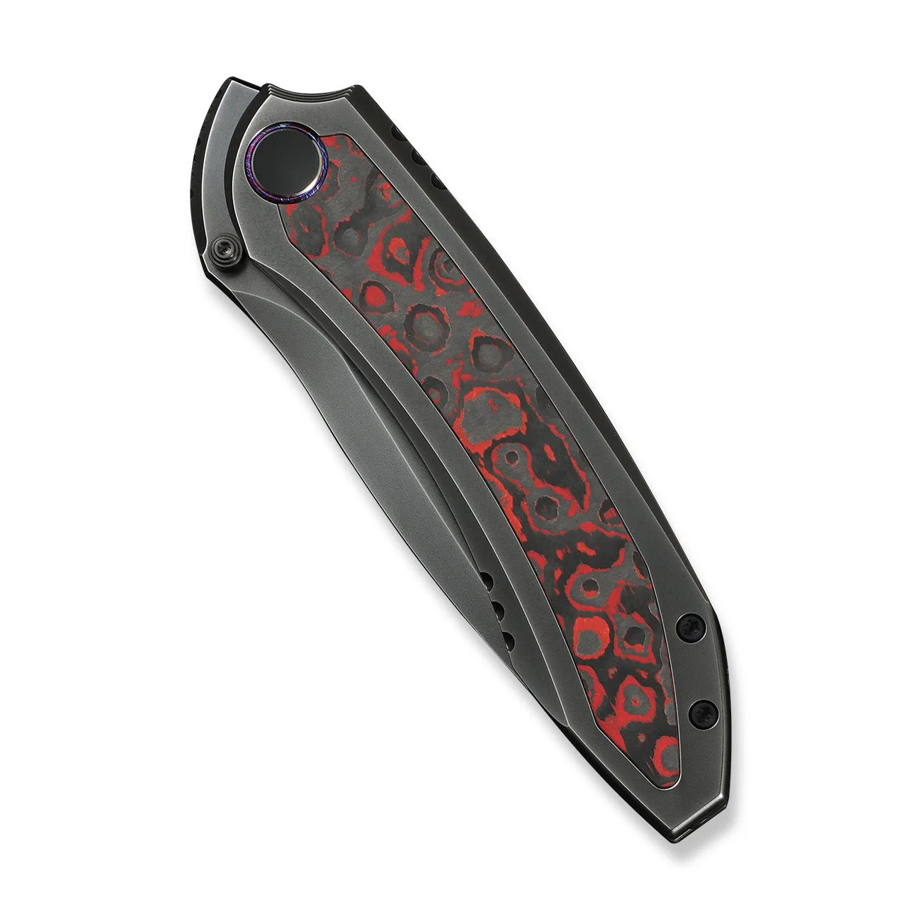 WEKNIFE Winsome Thumb Stud & Front Flipper Knife Titanium & FatCarbon Fiber Handle (3.74" M390 Blade) WE23092-4 - Image 6
