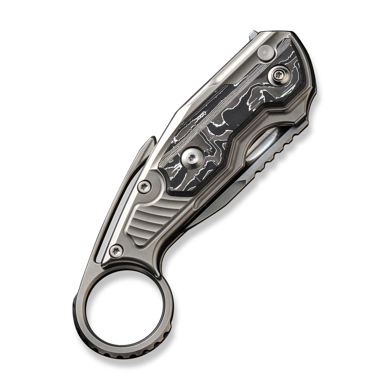 WEKNIFE Yardbird Flipper & Button Lock Knife Titanium & Carbon Fiber Handle (2.44" CPM 20CV Blade) WE22021-3 - Image 7