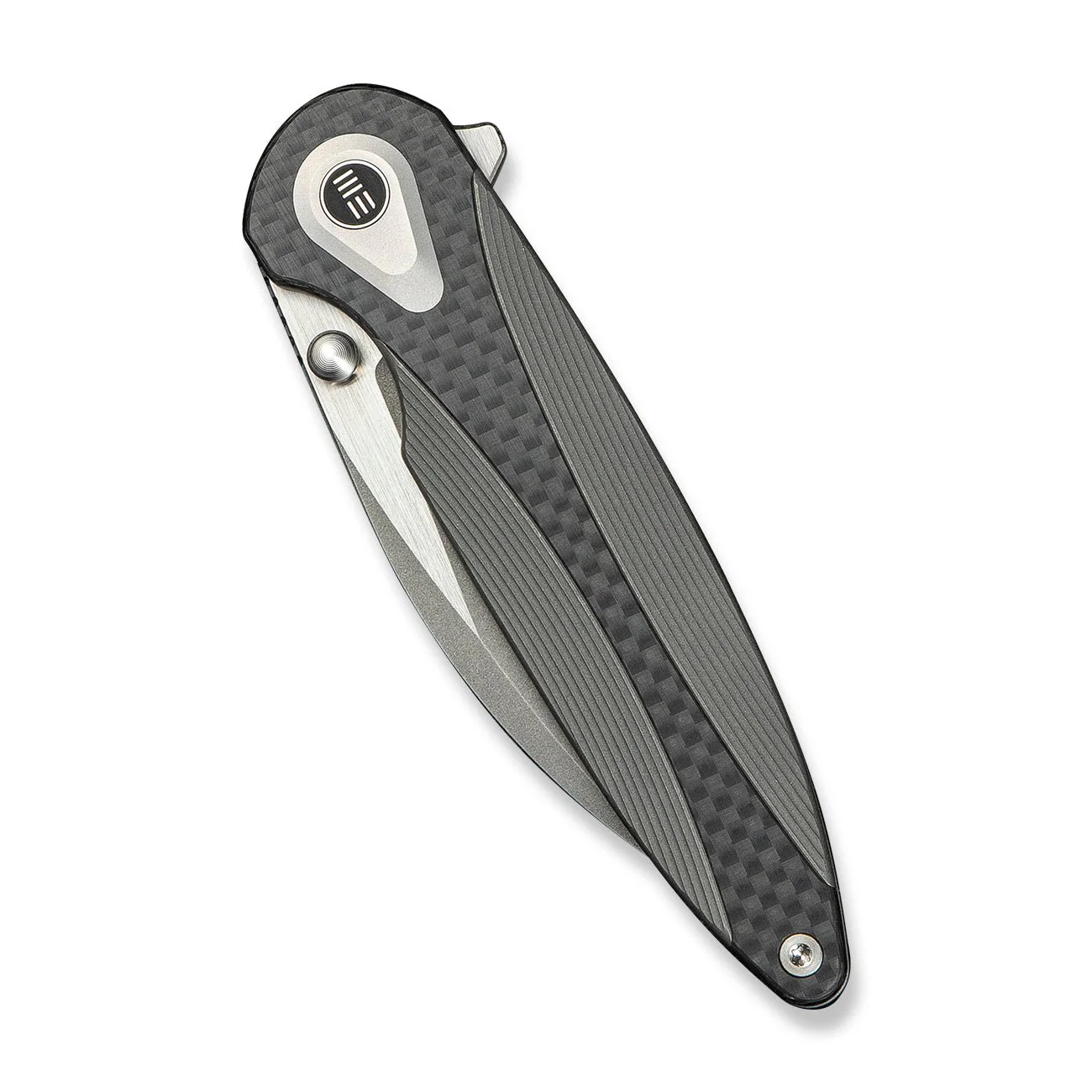 WEKNIFE Zenthra Flipper & Thumb Stud Knife Titanium & Carbon Fiber Handle (3.3" M390 Blade) WE24021C-2 - Image 6