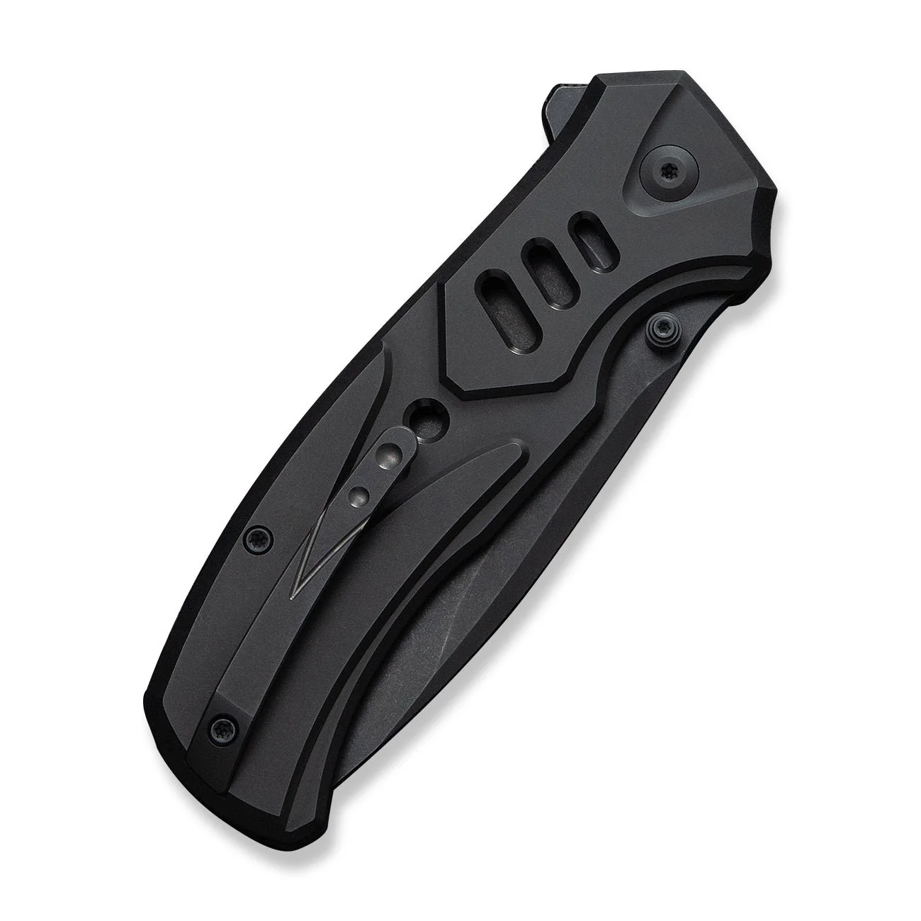 WEKNIFE Zentron Flipper & Thumb Stud & Button Lock Knife Black Titanium Handle (3.48" Black Stonewashed Bohler M390 Blade) WE24094-1 - Image 7