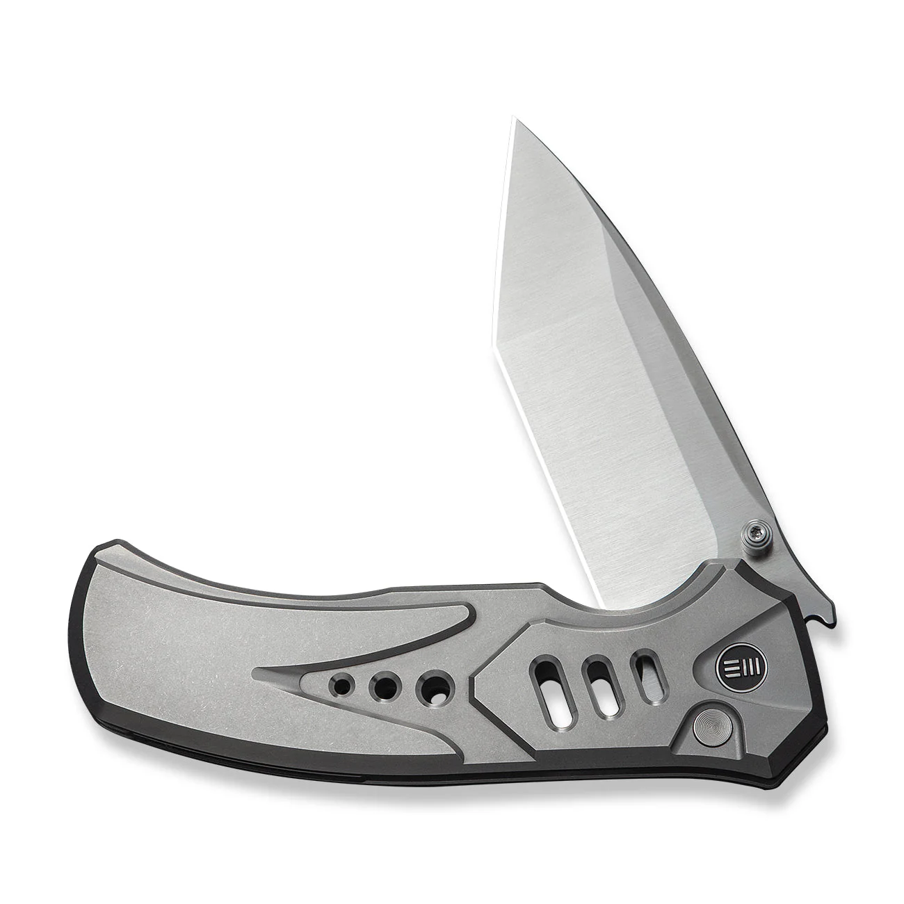 WEKNIFE Zentron Flipper & Thumb Stud & Button Lock Knife Gray Titanium Handle (3.48" Satin Finished Bohler M390 Blade) WE24094-2 - Image 5