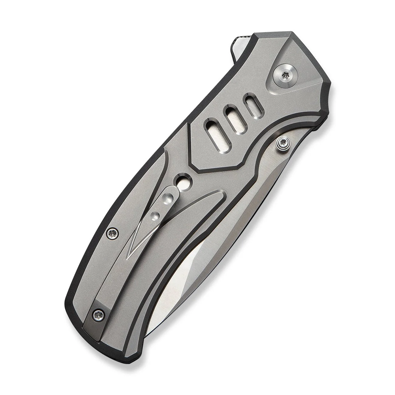 WEKNIFE Zentron Flipper & Thumb Stud & Button Lock Knife Gray Titanium Handle (3.48" Satin Finished Bohler M390 Blade) WE24094-2 - Image 7