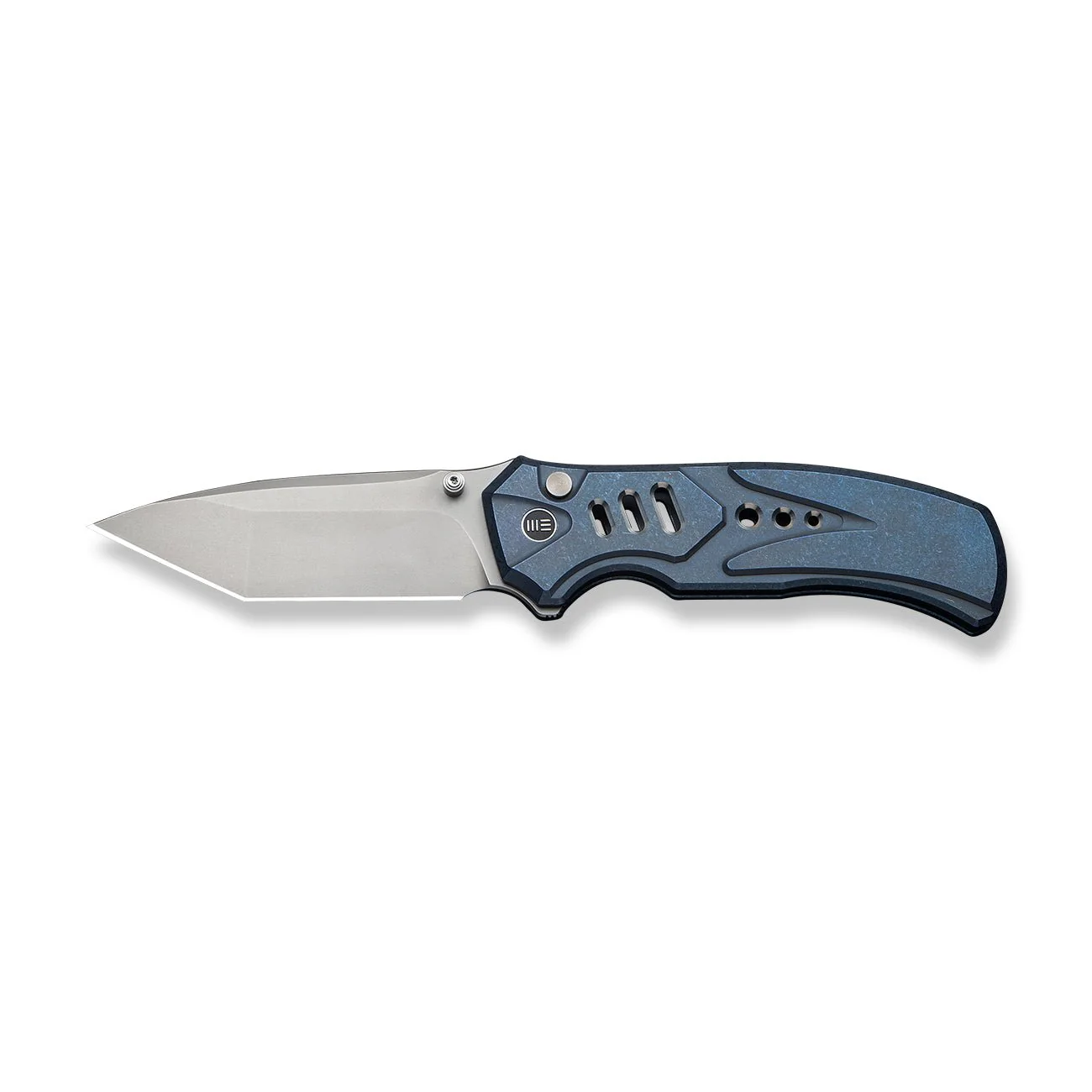 WEKNIFE Zentron Flipper & Thumb Stud & Button Lock Knife Blue Titanium Handle (3.48" Stonewashed Bohler M390 Blade) WE24094-4 - Image 4