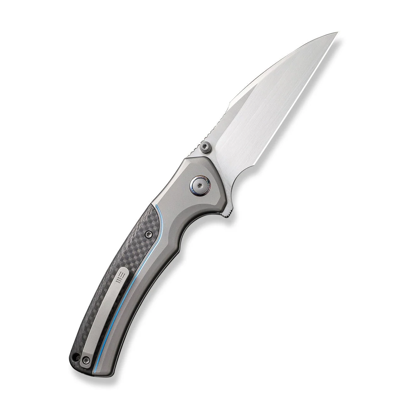 WEKNIFE Ziffius Flipper & Thumb Stud & Button Lock Knife Titanium & Carbon Fiber Handle (3.7" CPM 20CV Blade) WE22024A-2 - Image 2