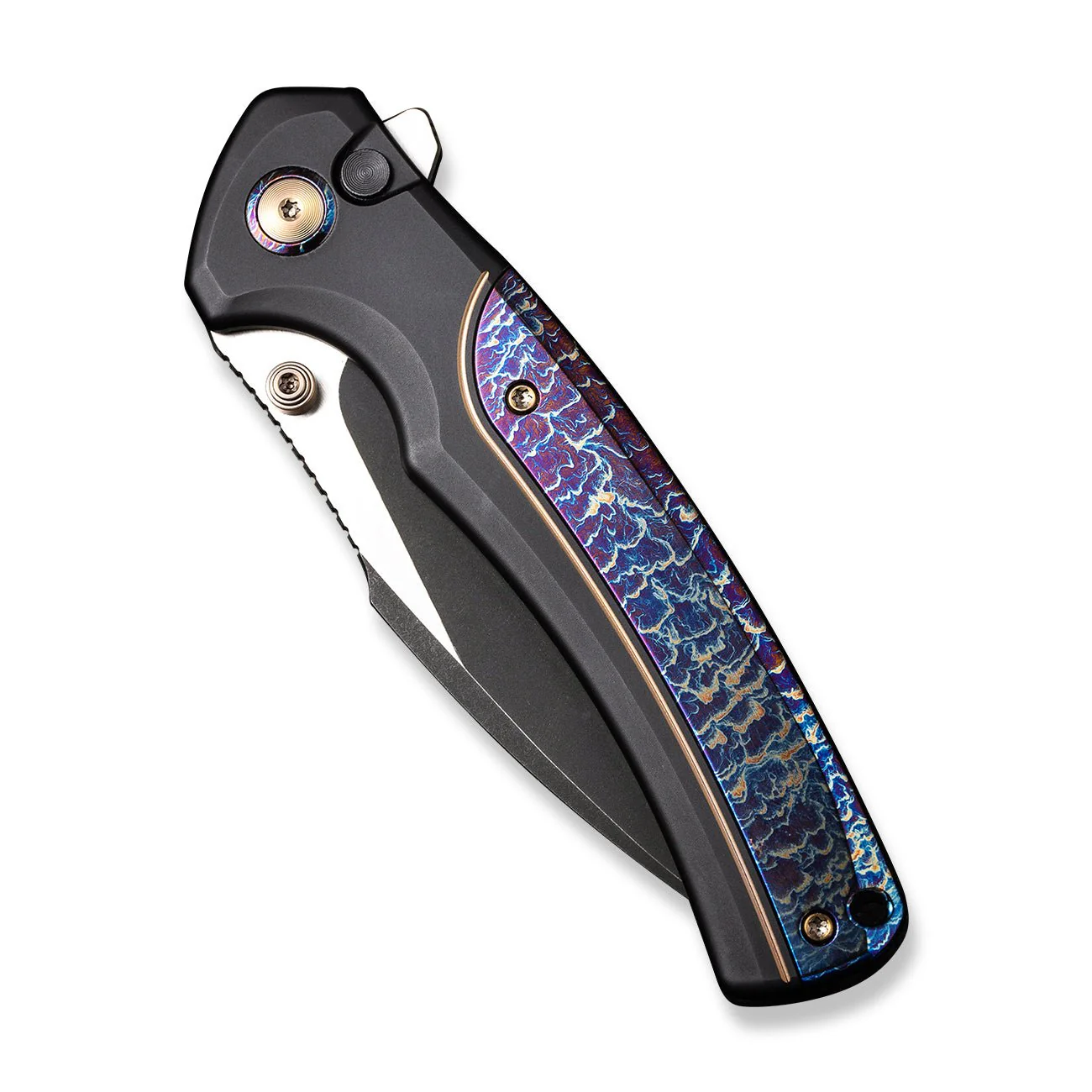 WEKNIFE Ziffius Flipper & Thumb Stud & Button Lock Knife Titanium Handle (3.7" CPM 20CV Blade) WE22024D-1 - Image 6