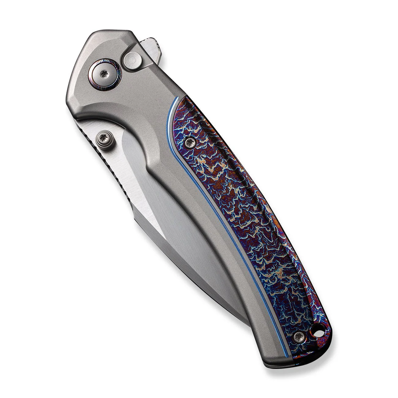 WEKNIFE Ziffius Flipper & Thumb Stud & Button Lock Knife Titanium Handle (3.7" CPM 20CV Blade) WE22024D-4 - Image 6