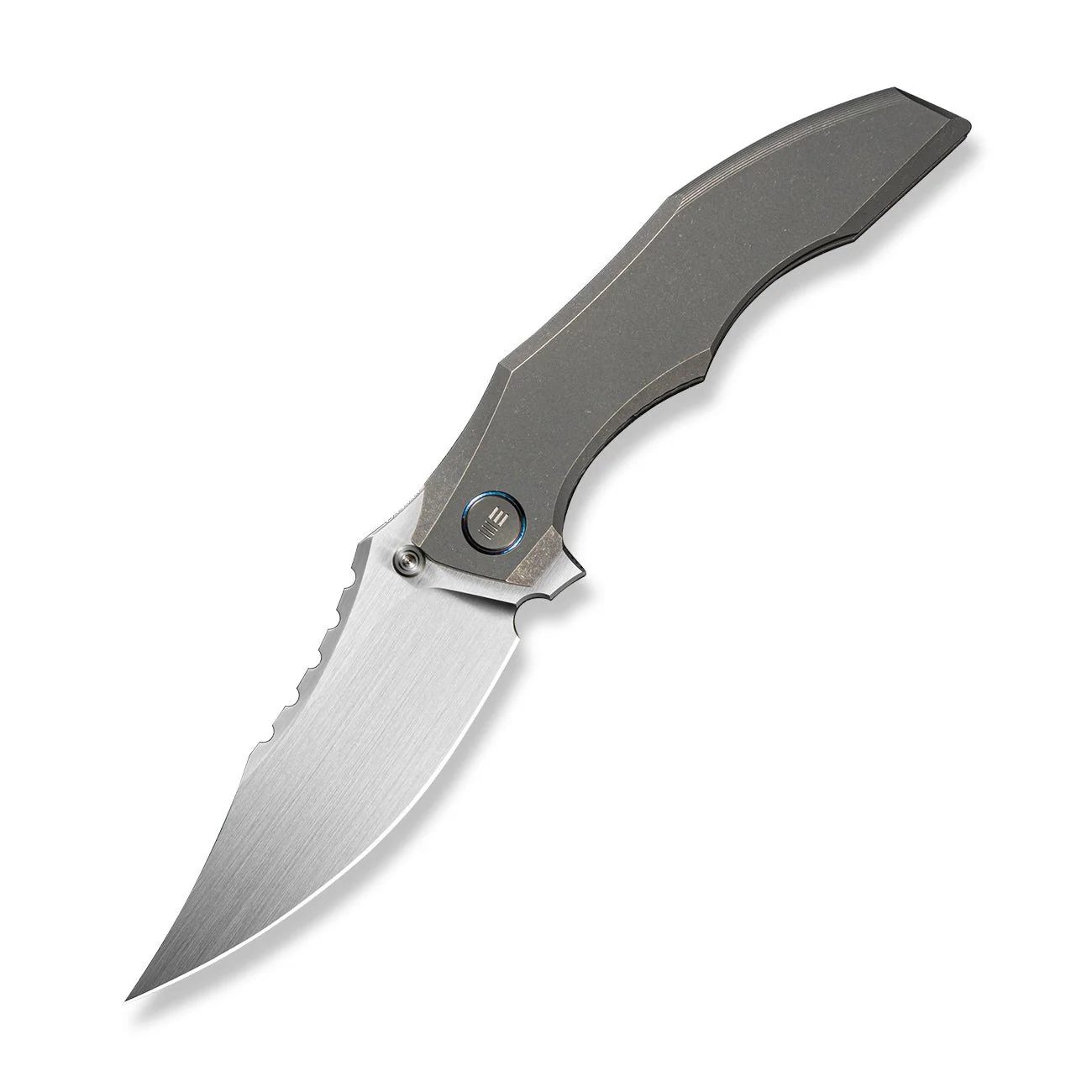WEKNIFE Zorath Flipper & Thumb Stud Knife Gray Titanium Integral Handle (3.84" Hand Rubbed Satin Bohler M390 Blade) WE25003 Sample2 - Image 3